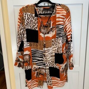 anthony mark hankins collection large blouse Safari Print Blouse